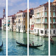 Шкафы и шкафы купе с рисунком Каналы Венеции на зеркалах и стеклах (фотопечать)