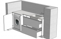 Тумба с раковиной под стиральную машину