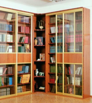 Угловой шкаф для библиотеки на заказ